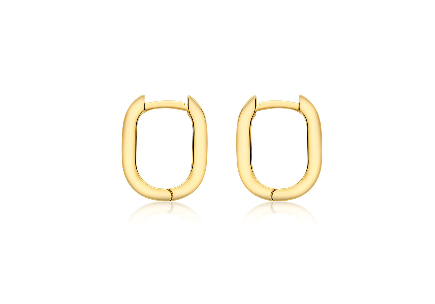 9ct Yellow Gold Small Rectangle Creole Earrings 13.5mm | Alexander Jewellers