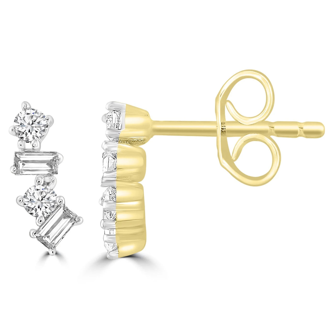 9ct yellow gold diamond stud earrings - 0.15ct total - Alexander Jewellers Australia