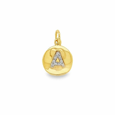 Initial Diamond Pendant – 9ct Yellow Gold with Diamond Accent (A–Z)