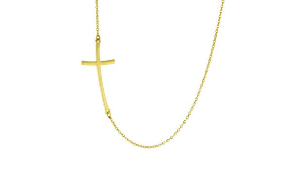 9ct Gold Cross Necklace on Fine Hammered Chain