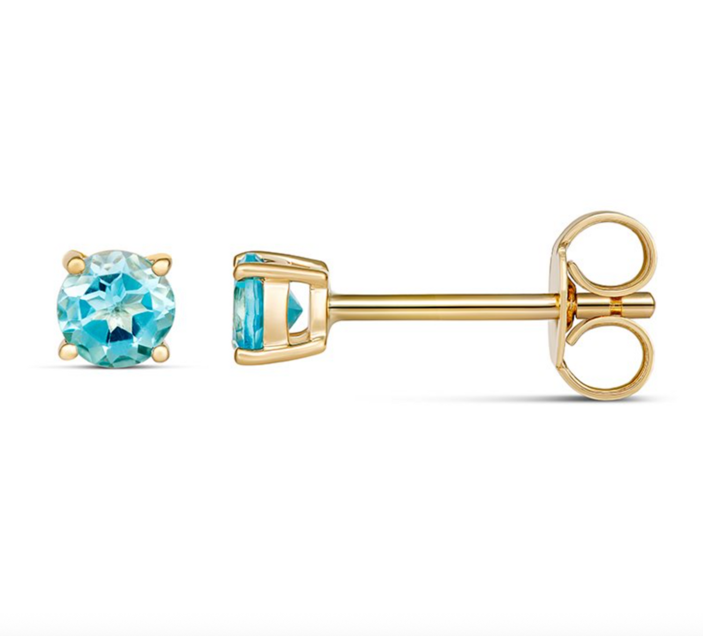 Blue Topaz December Birthstone Earring – 9ct Yellow Gold