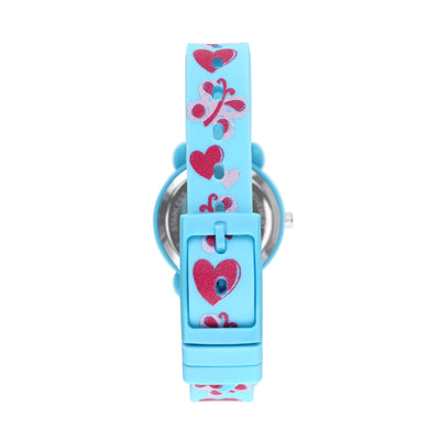 Timekeeper - Kids Watch - Blue with Flowers & Hearts