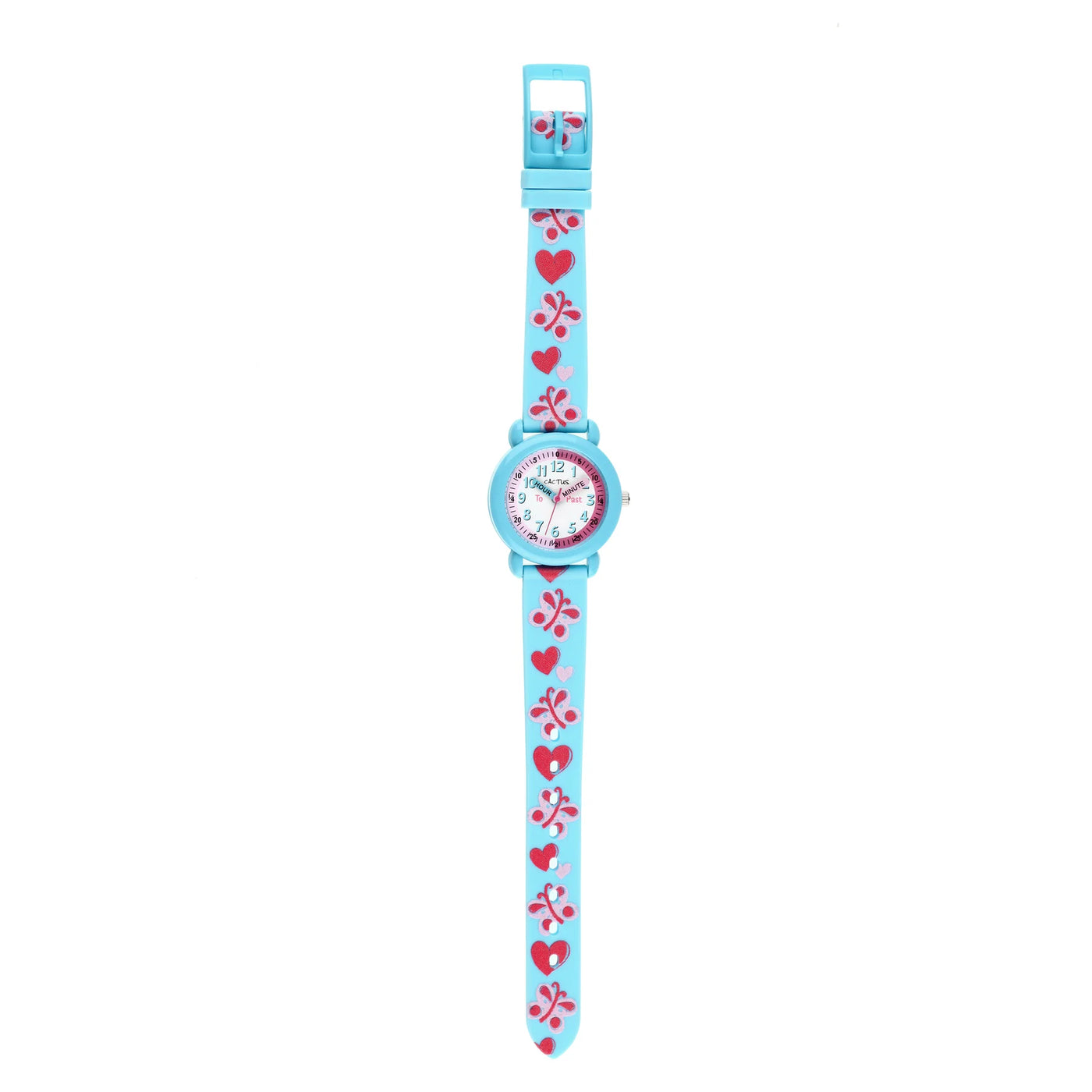 Timekeeper - Kids Watch - Blue with Flowers & Hearts