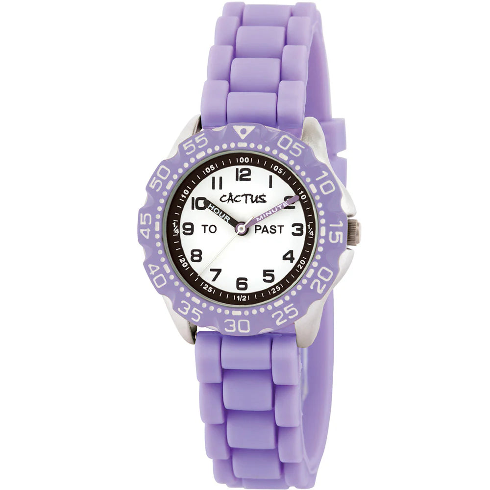 Cactus Kids Time Teacher Watch – Purple | 30m Water Resistant