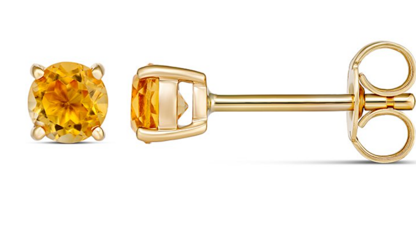 Citrine November Birthstone Earring – 9ct Yellow Gold