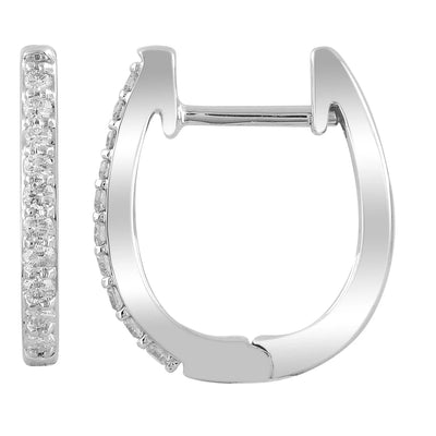 9ct White Gold Diamond Huggies