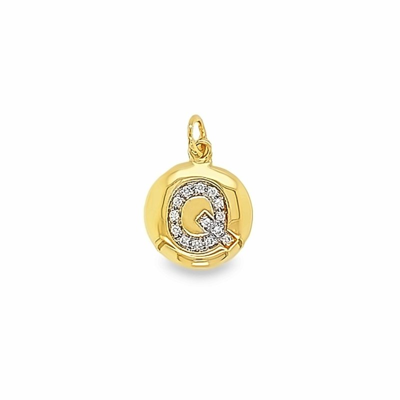 Initial Diamond Pendant – 9ct Yellow Gold with Diamond Accent (A–Z)