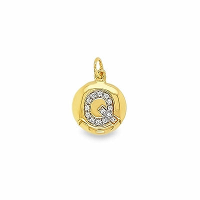 Initial Diamond Pendant – 9ct Yellow Gold with Diamond Accent (A–Z)