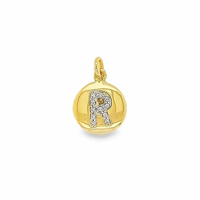 Initial Diamond Pendant – 9ct Yellow Gold with Diamond Accent (A–Z)