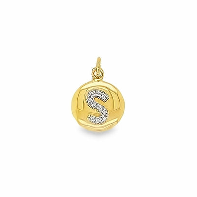 Initial Diamond Pendant – 9ct Yellow Gold with Diamond Accent (A–Z)