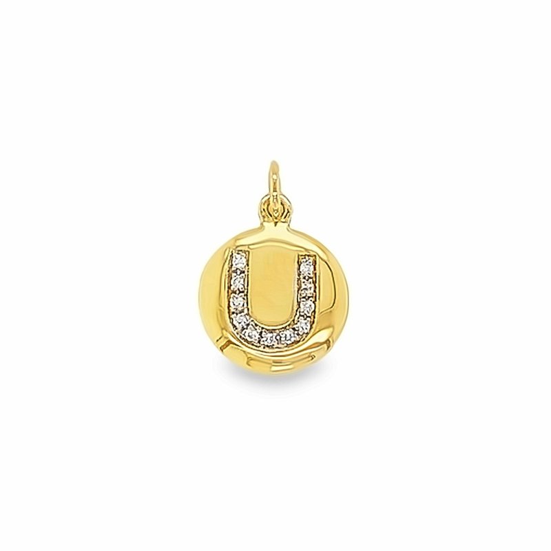 Initial Diamond Pendant – 9ct Yellow Gold with Diamond Accent (A–Z)