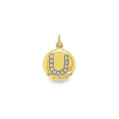 Initial Diamond Pendant – 9ct Yellow Gold with Diamond Accent (A–Z)