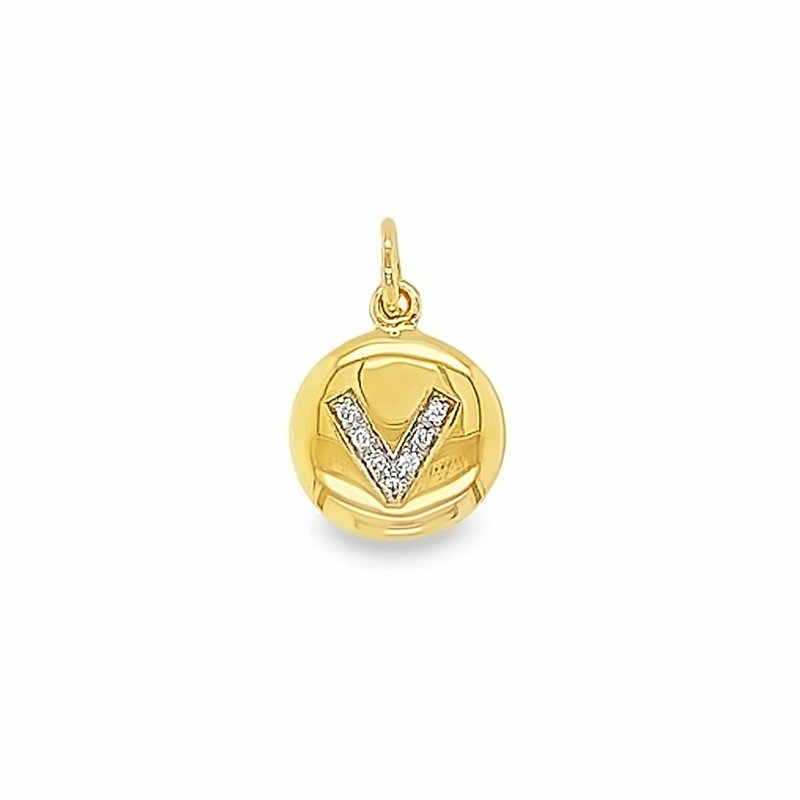 Initial Diamond Pendant – 9ct Yellow Gold with Diamond Accent (A–Z)