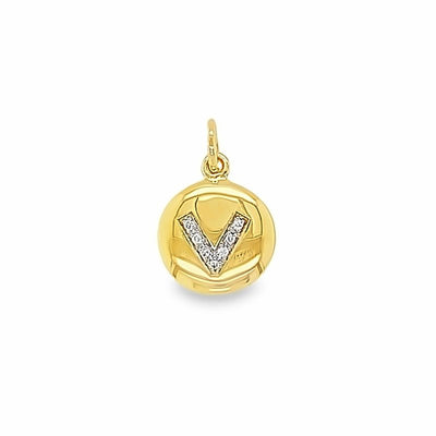 Initial Diamond Pendant – 9ct Yellow Gold with Diamond Accent (A–Z)