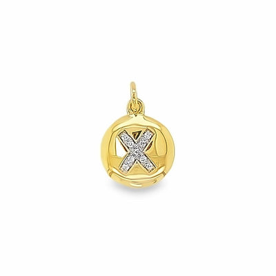 Initial Diamond Pendant – 9ct Yellow Gold with Diamond Accent (A–Z)