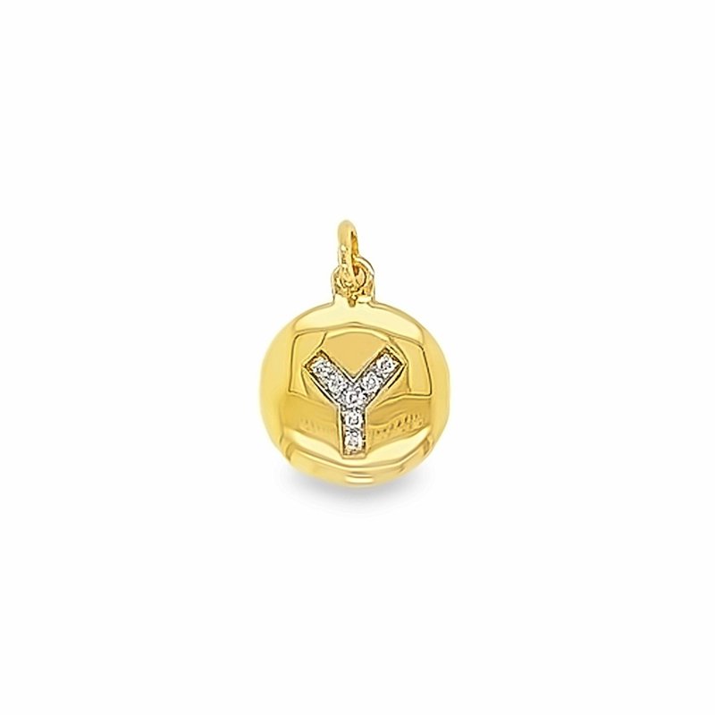 Initial Diamond Pendant – 9ct Yellow Gold with Diamond Accent (A–Z)