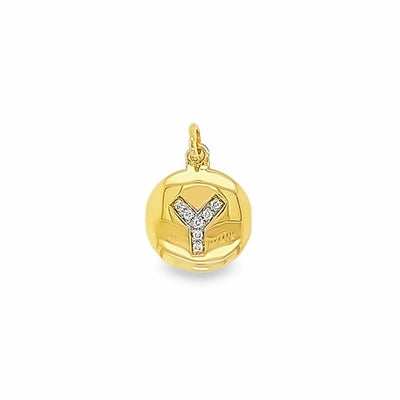 Initial Diamond Pendant – 9ct Yellow Gold with Diamond Accent (A–Z)