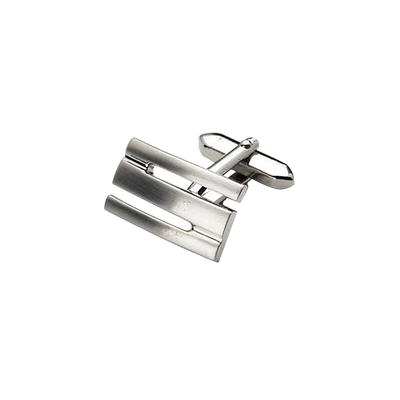 Brushed Rhodium Plated Cufflinks
