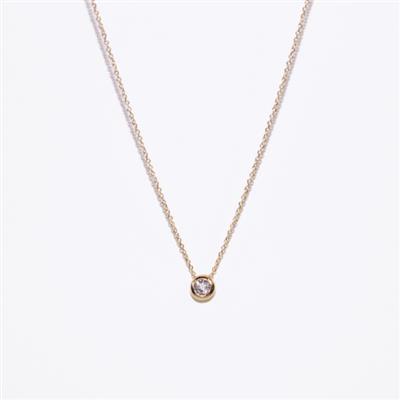 Minimalist bezel diamond pendant necklace in 9ct yellow gold