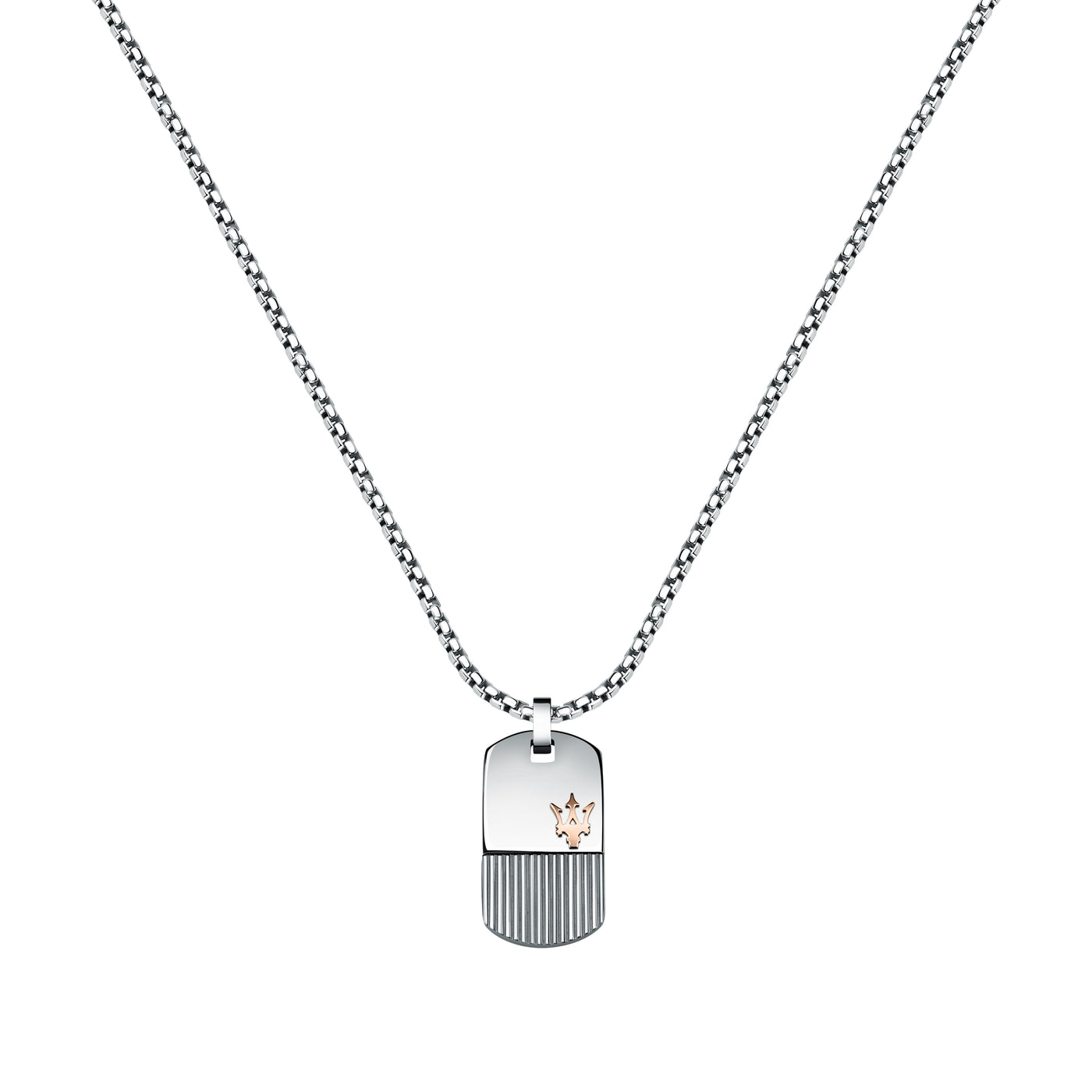 Maserati Silver and Rose Gold 60cm Pendant