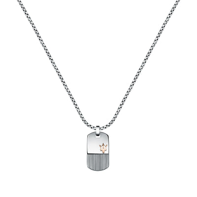 Maserati Silver and Rose Gold 60cm Pendant