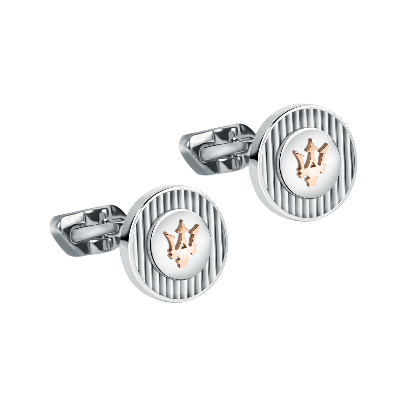 Maserati Silver and Rose Gold Cufflinks