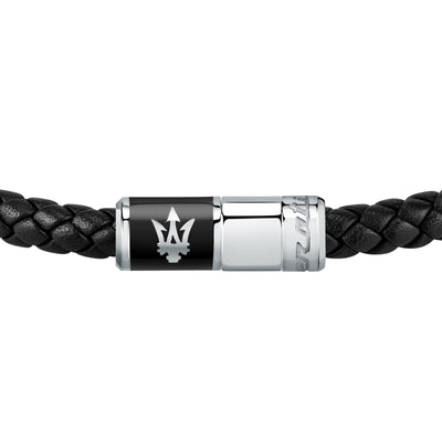 Maserati Black Recycled Leather 217mm Bracelet