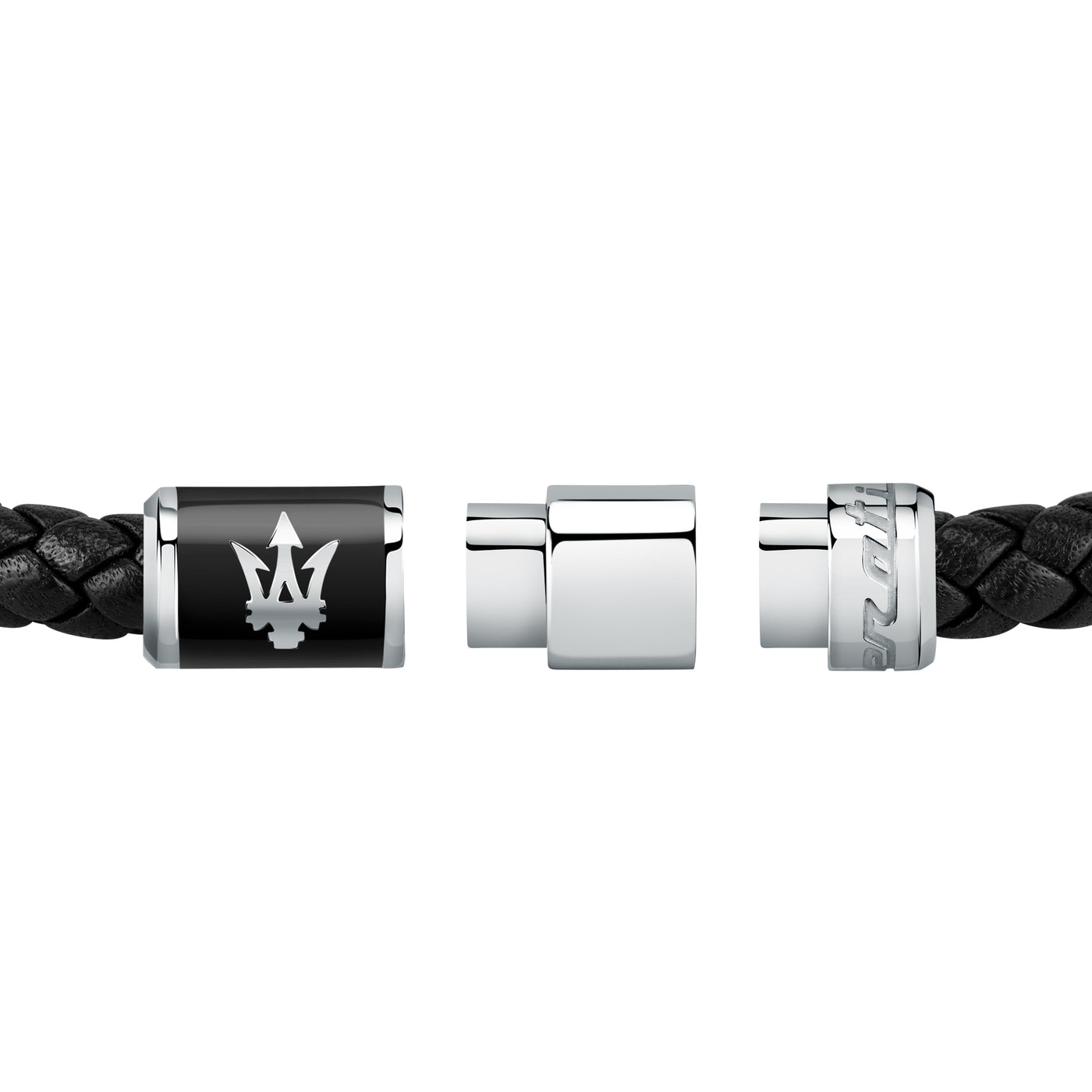 Maserati Black Recycled Leather 217mm Bracelet