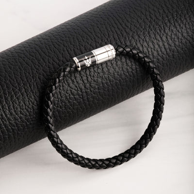 Maserati Black Recycled Leather 217mm Bracelet