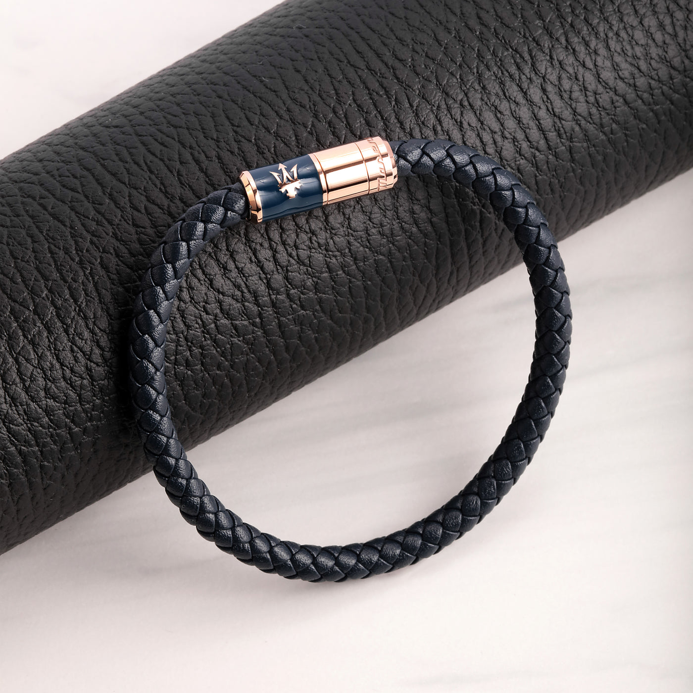 Maserati Blue Recycled Leather 217mm Bracelet