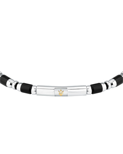 Maserati Men's Iconic Agate Black Bracelet