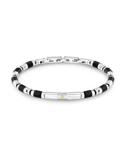Maserati Men's Iconic Agate Black Bracelet