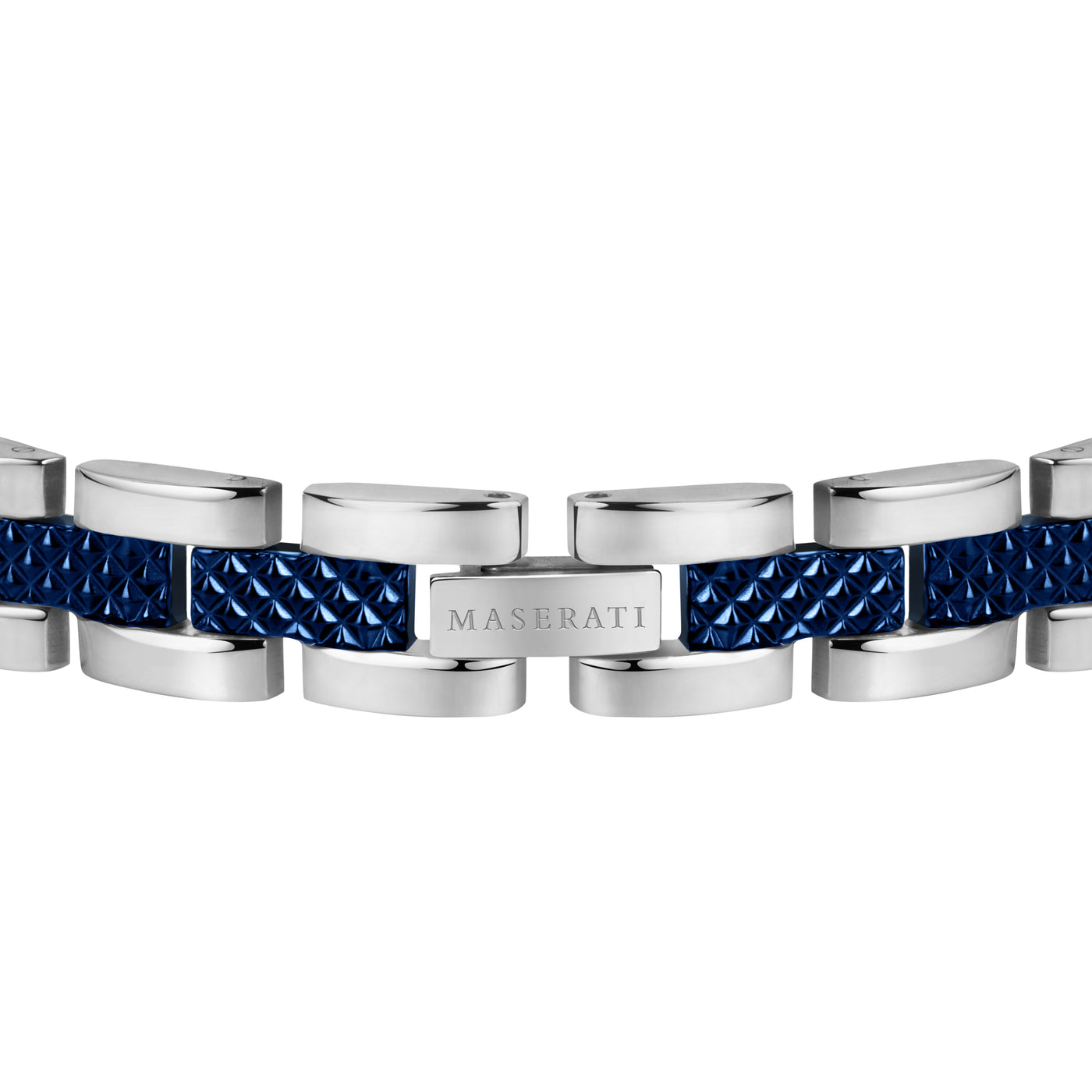 Maserati Dark Gunmetal and Blue Stainless Steel Bracelet