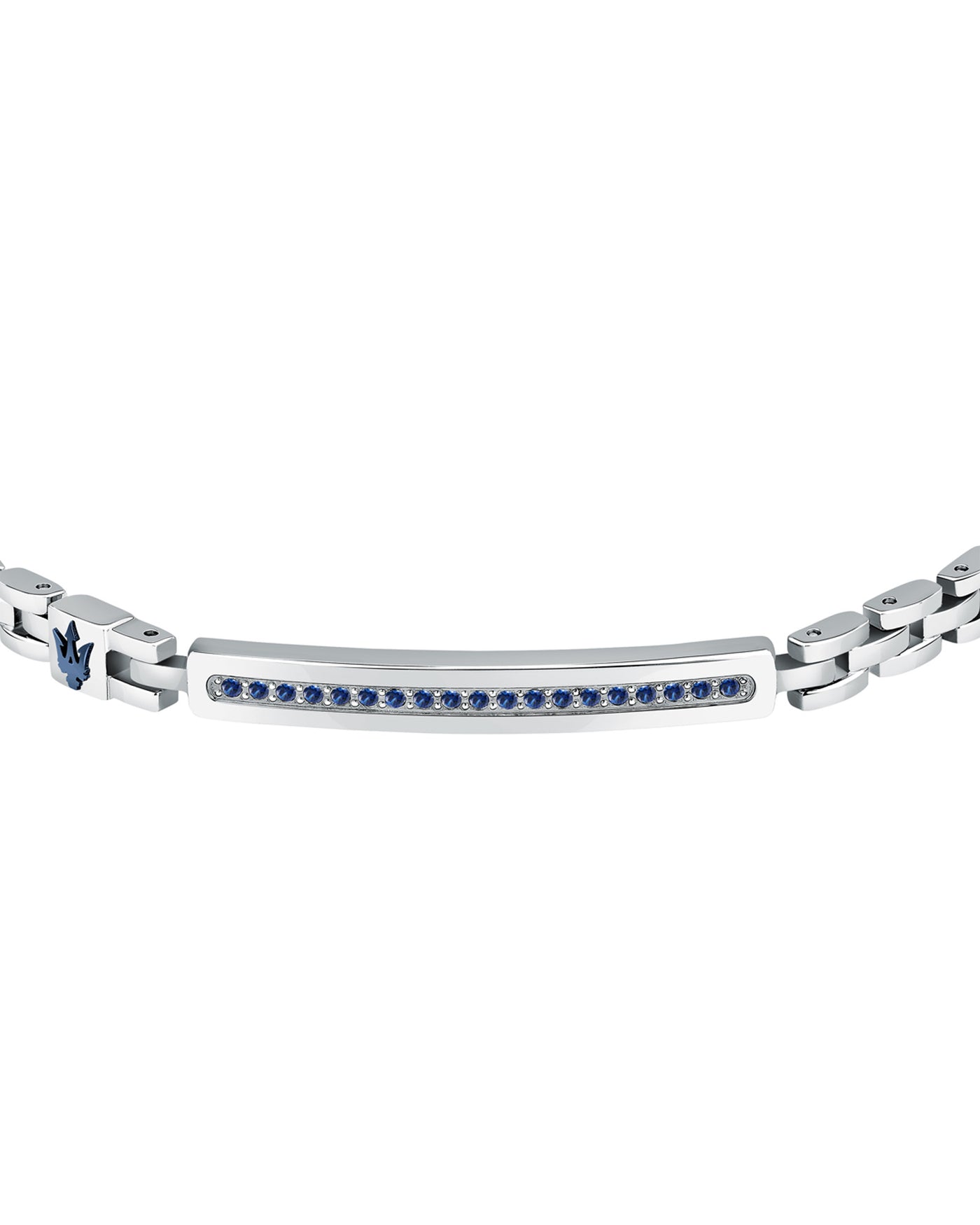Maserati Men's Stainless Steel Blue Logo Bracelet