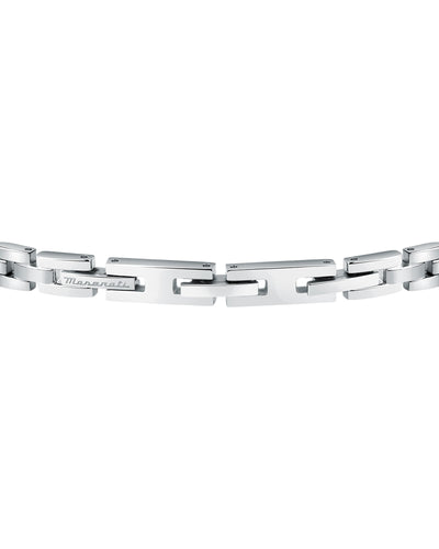 Maserati Men's Stainless Steel Blue Logo Bracelet