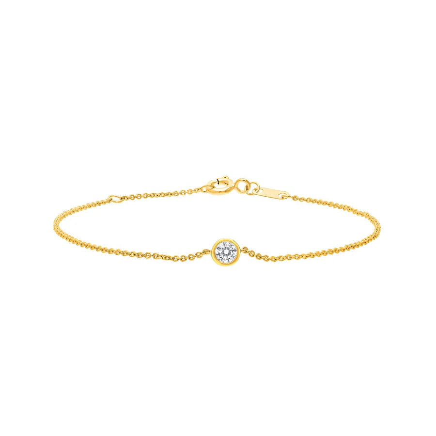 9ct Yellow Gold Round Lab Diamond Bracelet – 0.15ct F VS | 16–18cm