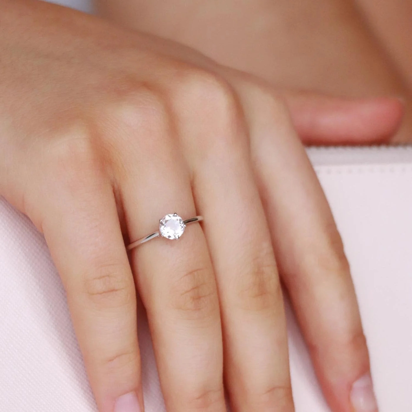 Luxury Jewellery Box with 9ct White Gold Morganite Ring – Perfect Gift Idea