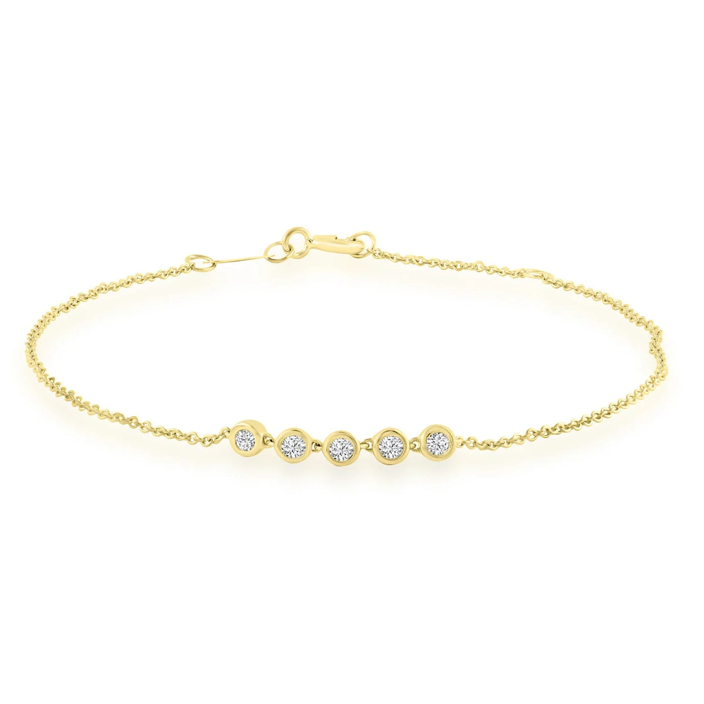 Luxury gold bracelet with bezel-set diamonds – Alexander Jewellers