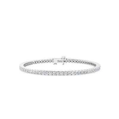 Luxury tennis bracelet with E–F colour diamonds in 18ct white gold