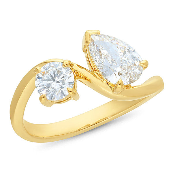 18ct Yellow Gold & Lab Grown Diamond Engagement Ring