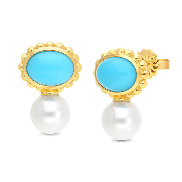 9ct Yellow Gold & Pearl Earrings