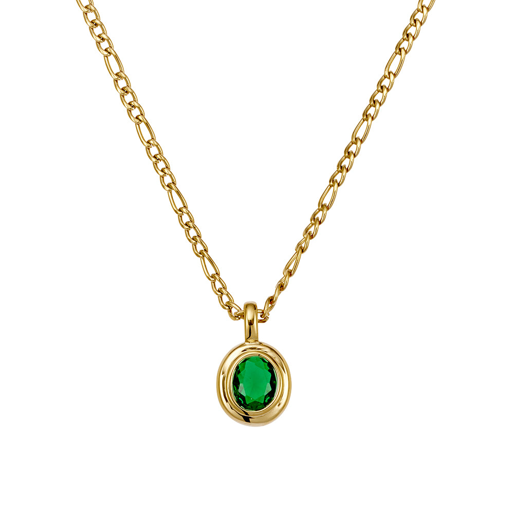 Oval Emerald Necklace Pendant