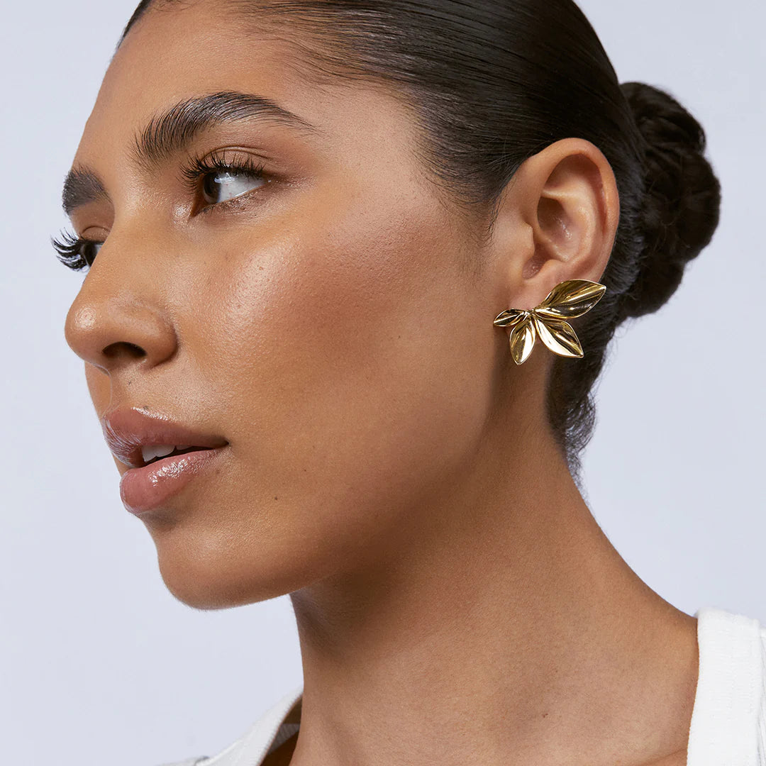 Nickel-free hypoallergenic Jenny Earrings water-resistant gold studs”
