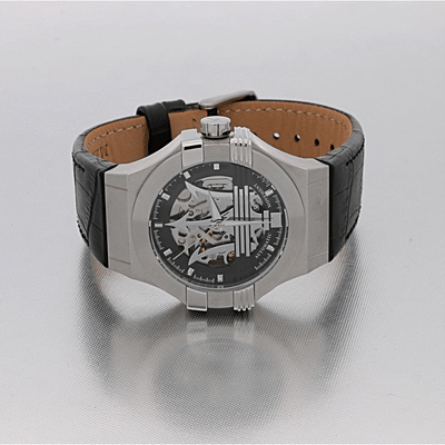 Maserati Potenza Silver Skeleton Automatic 42mm Watch