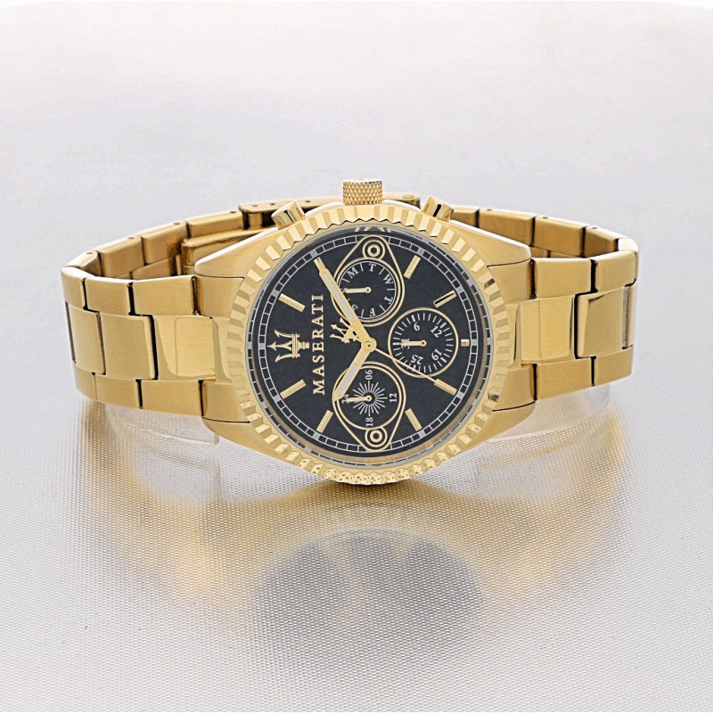 Maserati Competizione 43mm Multifunction Gold Chronograph