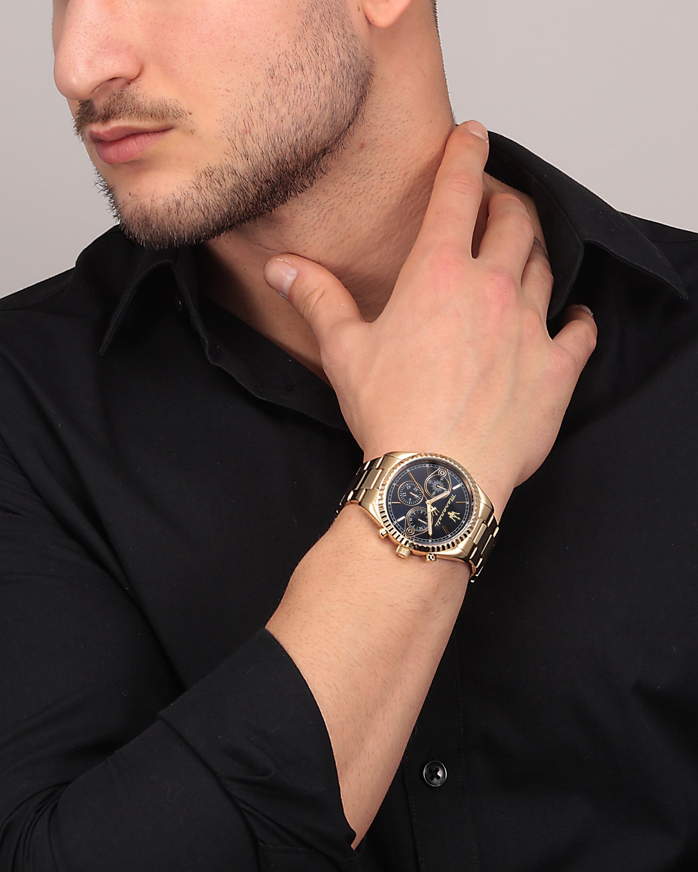Maserati Competizione 43mm Multifunction Gold Chronograph