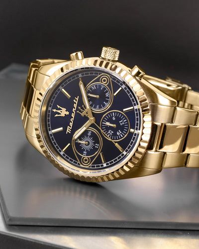 Maserati Competizione 43mm Multifunction Gold Chronograph