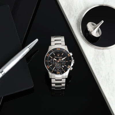 Maserati Competizione 43mm Black Dial Stainless Steel Strap Watch