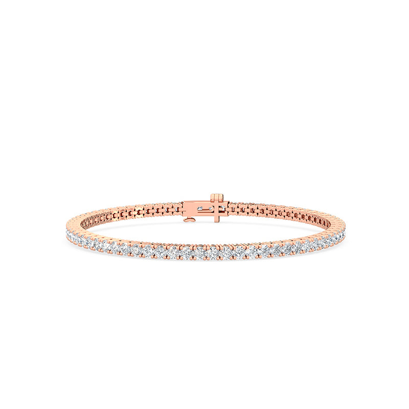 Rose gold 75 stone diamond bracelet with VS clarity – lab grown
