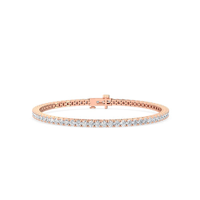 Rose gold 75 stone diamond bracelet with VS clarity – lab grown